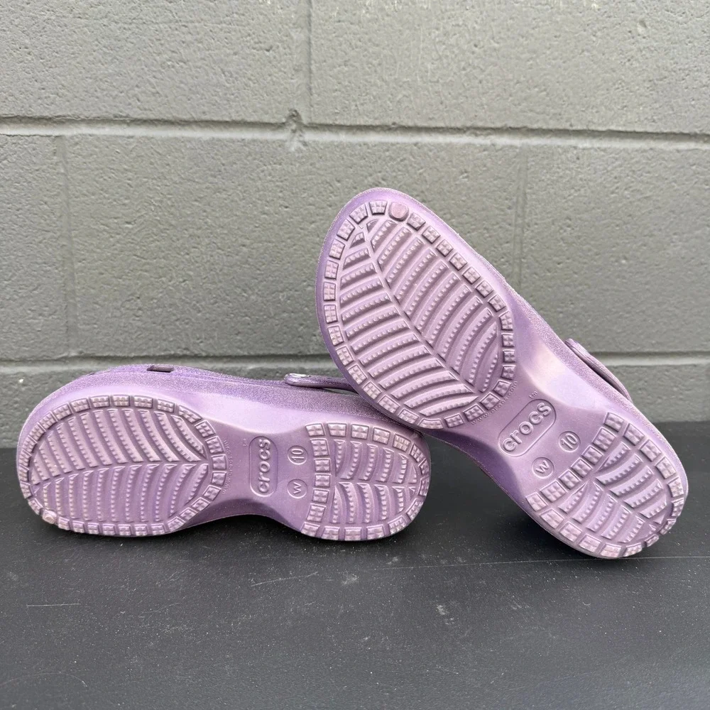 Crocs Women's Classic Platform Glitter Clog US 10 Dark Iris 207241-5AS Sandals - Picture 6 of 6